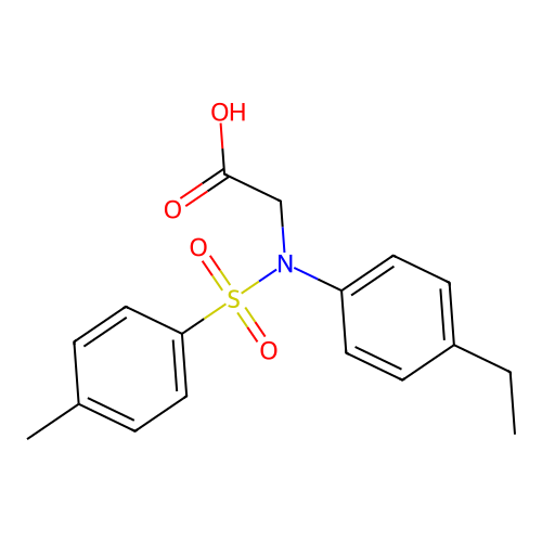 N-(4-ethylphenyl)-N-[(4-methylphenyl)sulfonyl]glycine structure