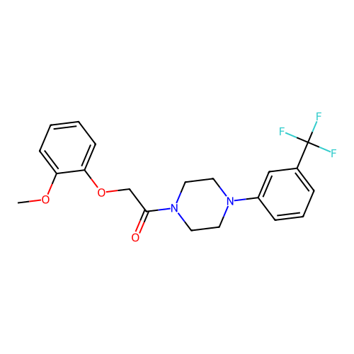 2-(2-Methoxyphenoxy)-1-[4-[3-(trifluoromethyl)phenyl]piperazin-1-yl]ethanone structure