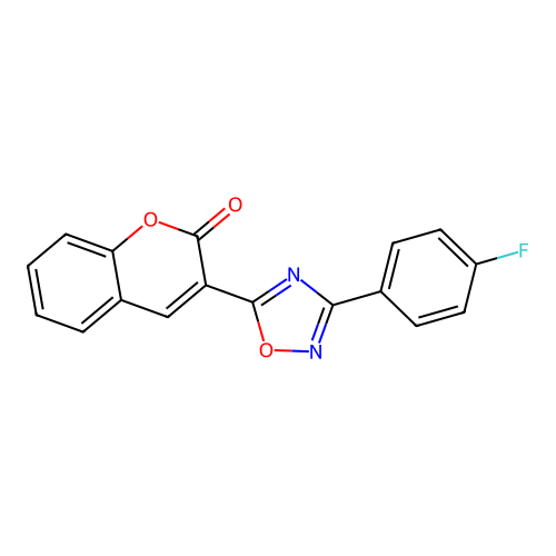3-[3-(4-fluorophenyl)-1,2,4-oxadiazol-5-yl]-2H-chromen-2-one structure