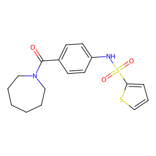 N-[4-(azepane-1-carbonyl)phenyl]thiophene-2-sulfonamide structure