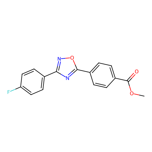 Methyl 4-(3-(4-fluorophenyl) 1,2,4-oxadiazol-5-yl)benzoate structure