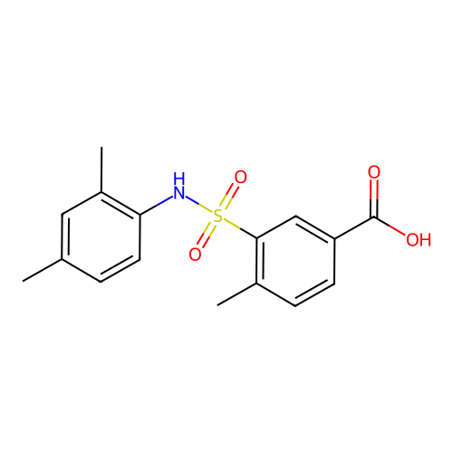 3-[(2,4-Dimethylphenyl)sulfamoyl]-4-methylbenzoic acid structure