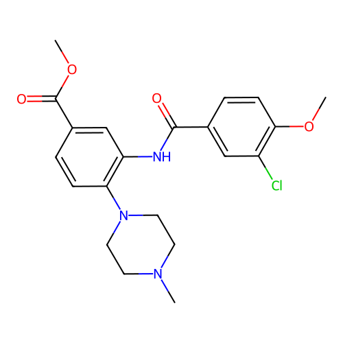 Methyl 3-[(3-chloro-4-methoxybenzoyl)amino]-4-(4-methylpiperazin-1-yl)benzoate structure