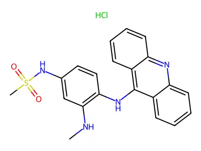 Methanesulfonamide, N-(4-(9-acridinylamino)-3-(methylamino)phenyl)-, monohydrochloride structure