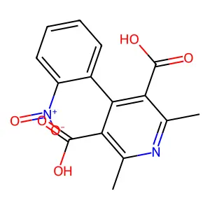 2,6-Dimethyl-4-(2-nitrophenyl)-3,5-pyridinedicarboxylic acid structure