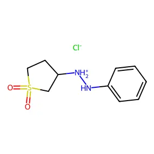 3-(2-Phenylhydrazinyl)-1lambda~6~-thiolane-1,1-dione--hydrogen chloride (1/1) structure