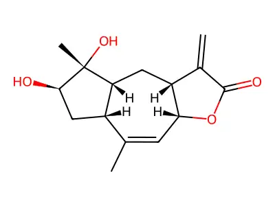 Azuleno(6,5-b)furan-2(3H)-one, 3a,4,4a,5,6,7,7a,9a-octahydro-5,6-dihydroxy-5,8-dimethyl-3-methylene-, (3aR-(3aalpha,4aalpha,5alpha,6alpha,7aalpha,9aalpha))- structure