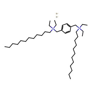 Ammonium, (p-phenylenedimethylene)bis(dodecyldiethyl-, dibromide structure