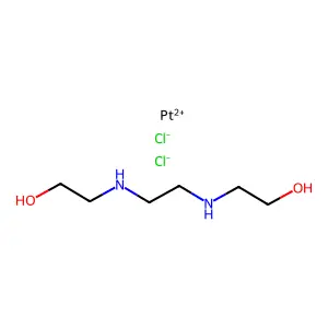 Platinum, dichloro(2,2'-ethanediyldiimino)bis(ethanol)-N,N')- structure