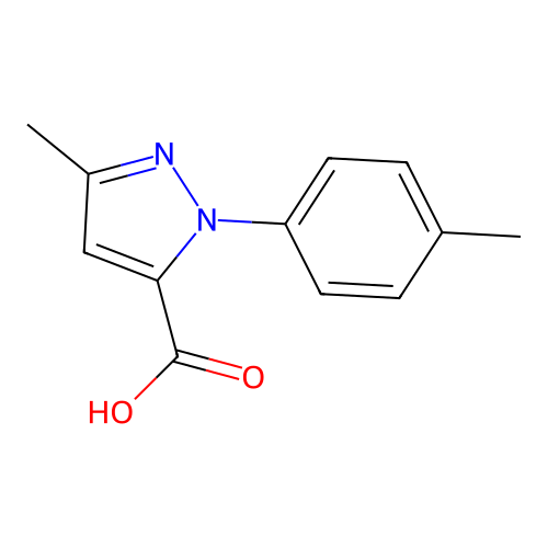 3-Methyl-1-(4-methylphenyl)-1H-pyrazole-5-carboxylic acid structure