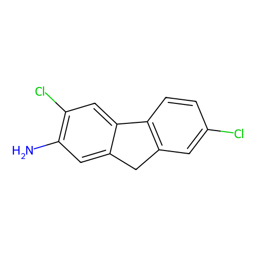 3,7-dichloro-9H-fluoren-2-amine structure