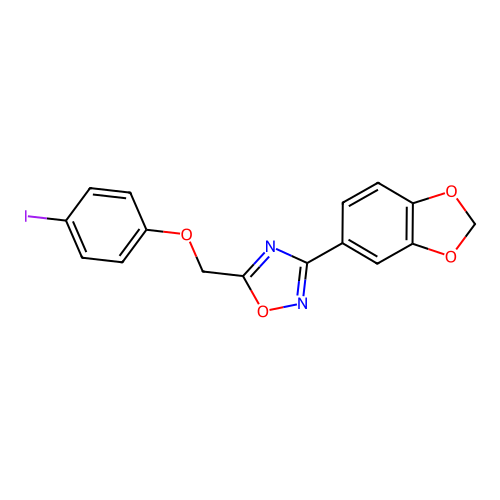 3-(1,3-Benzodioxol-5-yl)-5-[(4-iodophenoxy)methyl]-1,2,4-oxadiazole structure