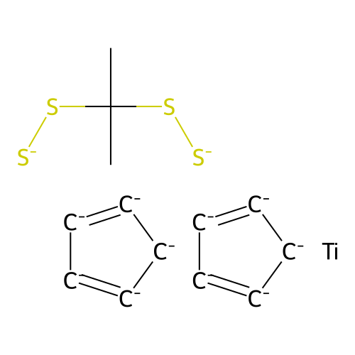 2,2-Bis(sulfidosulfanyl)propane;bis(cyclopenta-1,3-diene);titanium structure
