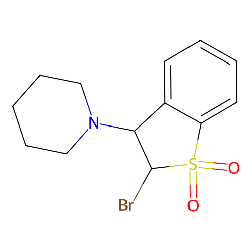 1-(2-Bromo-1,1-dioxido-2,3-dihydro-1-benzothiophen-3-yl)piperidine structure