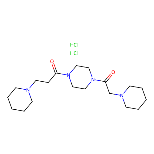 Piperazine, 1-(1-oxo-3-(1-piperidinyl)propyl)-4-(1-piperidinylacetyl)-, dihydrochloride structure