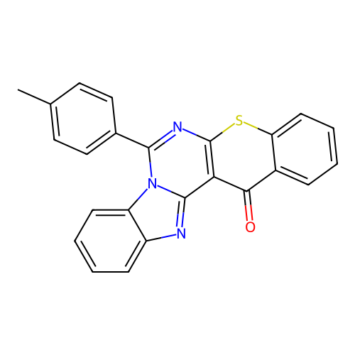 7-(p-tolyl)-14H-benzo[4,5]imidazo[1,2-c]thiochromeno[3,2-e]pyrimidin-14-one structure