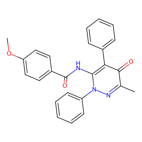 4-methoxy-N-(6-methyl-5-oxo-2,4-diphenyl-2,5-dihydropyridazin-3-yl)benzamide structure