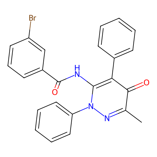 3-bromo-N-(6-methyl-5-oxo-2,4-diphenyl-2,5-dihydropyridazin-3-yl)benzamide structure
