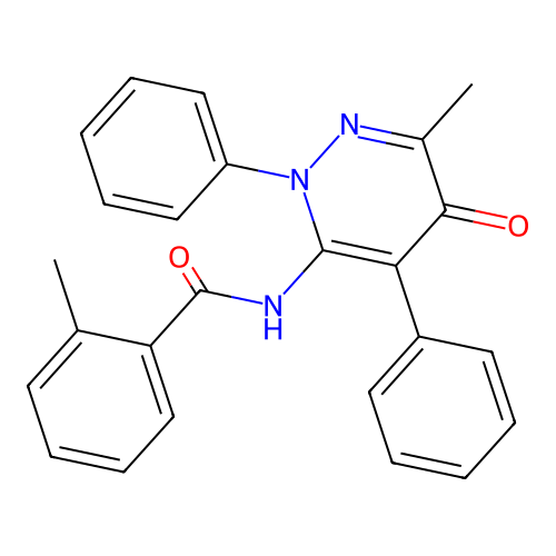2-methyl-N-(6-methyl-5-oxo-2,4-diphenyl-2,5-dihydropyridazin-3-yl)benzamide structure