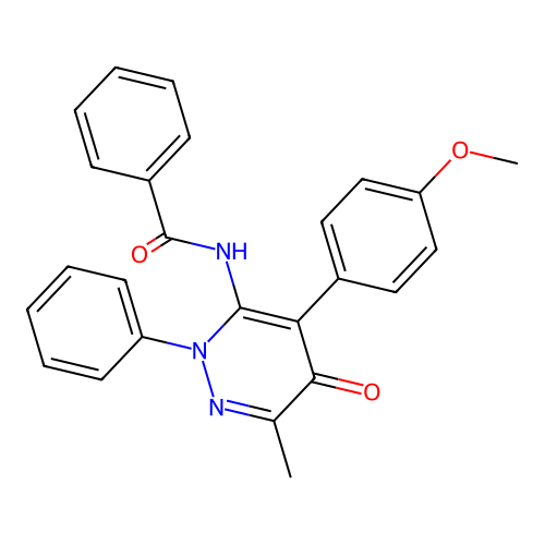 N-[4-(4-methoxyphenyl)-6-methyl-5-oxo-2-phenylpyridazin-3-yl]benzamide structure