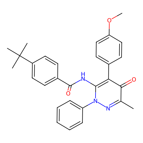 4-tert-butyl-N-[4-(4-methoxyphenyl)-6-methyl-5-oxo-2-phenylpyridazin-3-yl]benzamide structure
