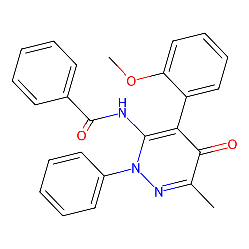 N-[4-(2-methoxyphenyl)-6-methyl-5-oxo-2-phenylpyridazin-3-yl]benzamide structure