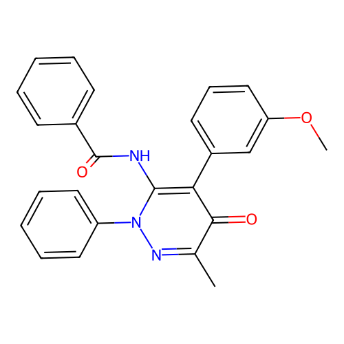 N-[4-(3-methoxyphenyl)-6-methyl-5-oxo-2-phenylpyridazin-3-yl]benzamide structure