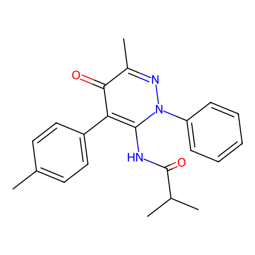 N-(6-methyl-5-oxo-2-phenyl-4-(p-tolyl)-2,5-dihydropyridazin-3-yl)isobutyramide structure