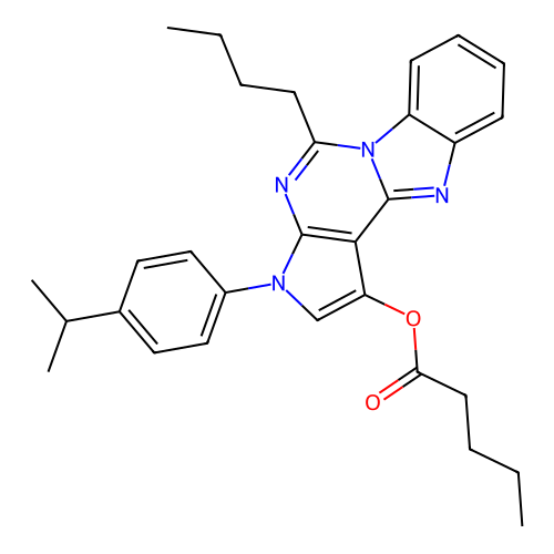 5-butyl-3-(4-isopropylphenyl)-3H-benzo[4,5]imidazo[1,2-c]pyrrolo[3,2-e]pyrimidin-1-yl pentanoate structure