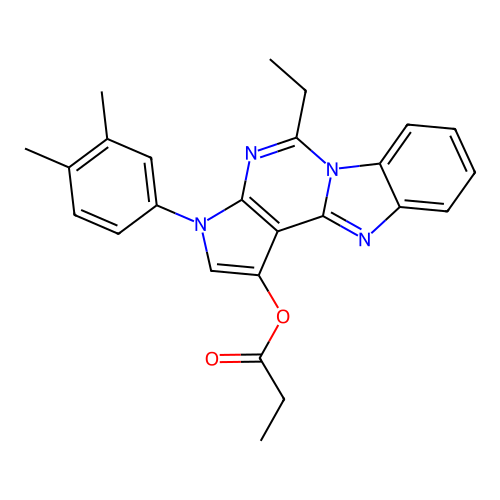 3-(3,4-dimethylphenyl)-5-ethyl-3H-benzo[4,5]imidazo[1,2-c]pyrrolo[3,2-e]pyrimidin-1-yl propionate structure