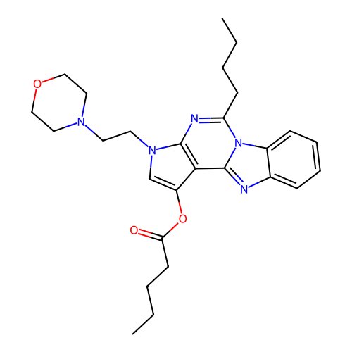 5-butyl-3-(2-morpholinoethyl)-3H-benzo[4,5]imidazo[1,2-c]pyrrolo[3,2-e]pyrimidin-1-yl pentanoate structure