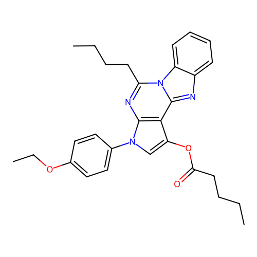 5-butyl-3-(4-ethoxyphenyl)-3H-benzo[4,5]imidazo[1,2-c]pyrrolo[3,2-e]pyrimidin-1-yl pentanoate structure