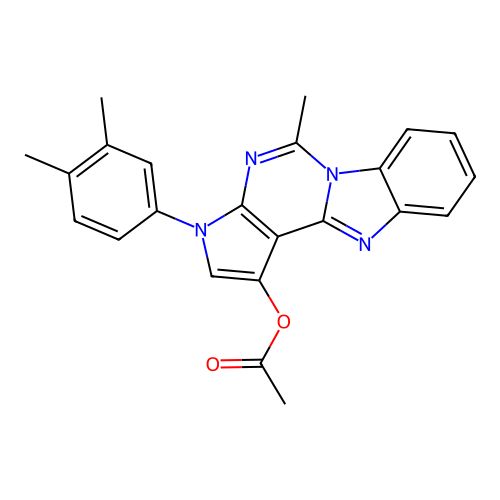 3-(3,4-dimethylphenyl)-5-methyl-3H-benzo[4,5]imidazo[1,2-c]pyrrolo[3,2-e]pyrimidin-1-yl acetate structure