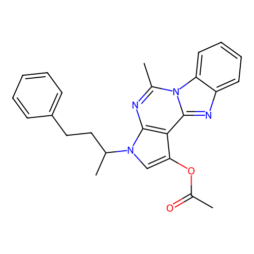 5-methyl-3-(4-phenylbutan-2-yl)-3H-benzo[4,5]imidazo[1,2-c]pyrrolo[3,2-e]pyrimidin-1-yl acetate structure