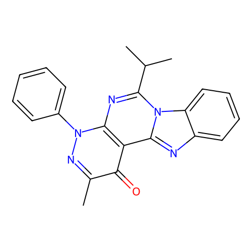 2-methyl-4-phenyl-6-(propan-2-yl)pyridazino[3',4':4,5]pyrimido[1,6-a]benzimidazol-1(4H)-one structure