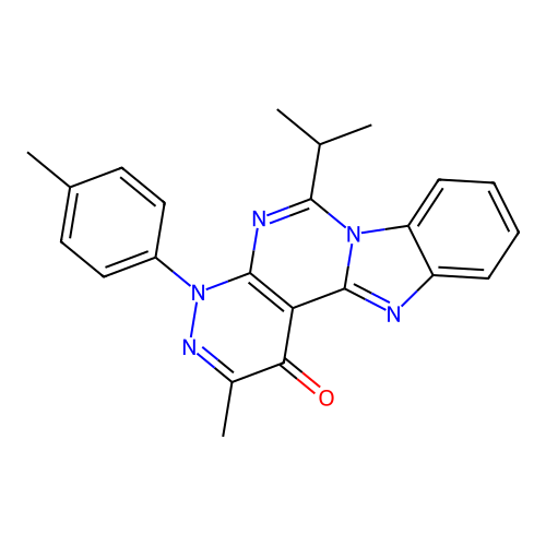 2-methyl-4-(4-methylphenyl)-6-(propan-2-yl)pyridazino[3',4':4,5]pyrimido[1,6-a]benzimidazol-1(4H)-one structure