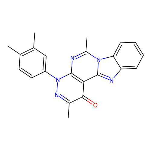 4-(3,4-dimethylphenyl)-2,6-dimethylbenzo[4',5']imidazo[1',2':1,6]pyrimido[4,5-c]pyridazin-1(4H)-one structure