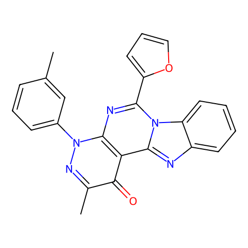 6-(furan-2-yl)-2-methyl-4-(3-methylphenyl)pyridazino[3',4':4,5]pyrimido[1,6-a]benzimidazol-1(4H)-one structure