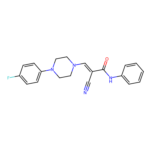 (E)-2-cyano-3-(4-(4-fluorophenyl)piperazin-1-yl)-N-phenylacrylamide structure