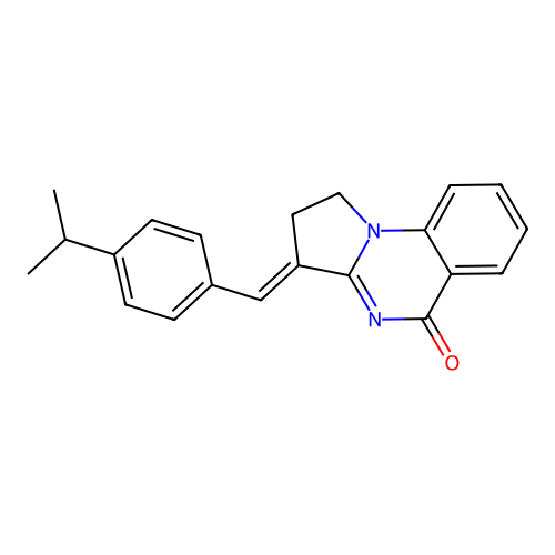 (E)-3-(4-isopropylbenzylidene)-2,3-dihydropyrrolo[1,2-a]quinazolin-5(1H)-one structure