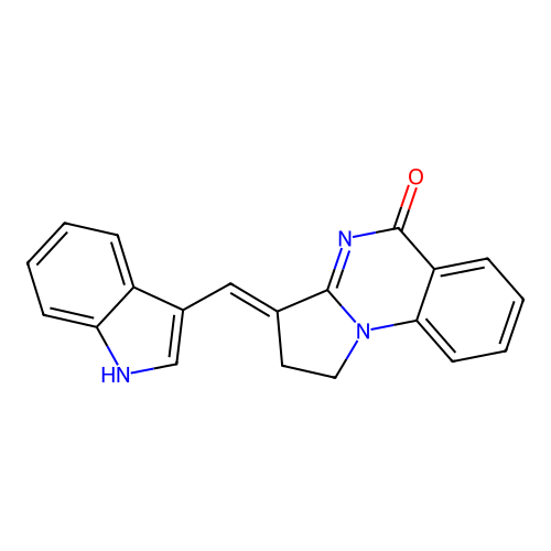 (3E)-3-(1H-indol-3-ylmethylidene)-2,3-dihydropyrrolo[1,2-a]quinazolin-5(1H)-one structure
