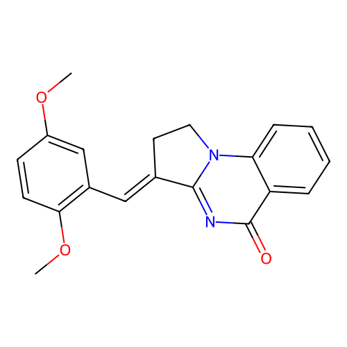 (E)-3-(2,5-dimethoxybenzylidene)-2,3-dihydropyrrolo[1,2-a]quinazolin-5(1H)-one structure