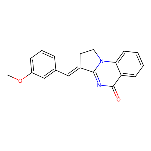 (E)-3-(3-methoxybenzylidene)-2,3-dihydropyrrolo[1,2-a]quinazolin-5(1H)-one structure