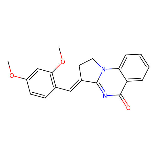 (E)-3-(2,4-dimethoxybenzylidene)-2,3-dihydropyrrolo[1,2-a]quinazolin-5(1H)-one structure