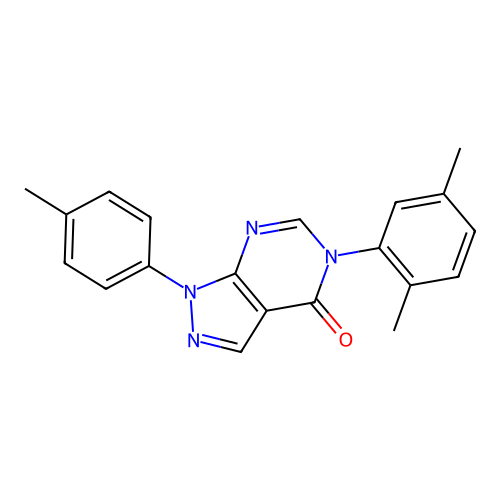 5-(2,5-dimethylphenyl)-1-(p-tolyl)-1H-pyrazolo[3,4-d]pyrimidin-4(5H)-one structure