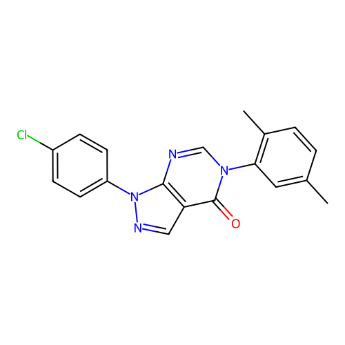 1-(4-chlorophenyl)-5-(2,5-dimethylphenyl)-1H-pyrazolo[3,4-d]pyrimidin-4(5H)-one structure