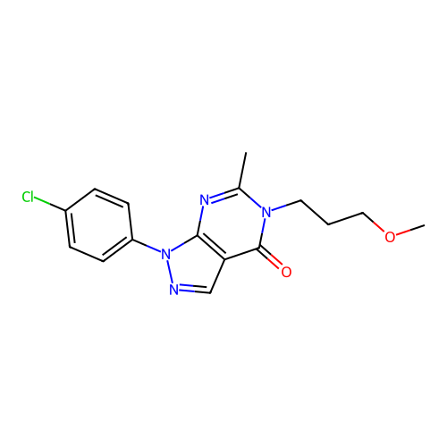 1-(4-chlorophenyl)-5-(3-methoxypropyl)-6-methyl-1H-pyrazolo[3,4-d]pyrimidin-4(5H)-one structure