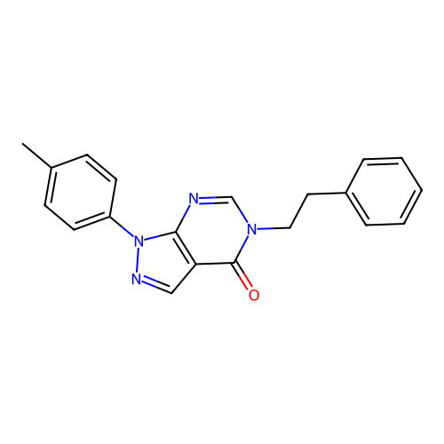 5-phenethyl-1-(p-tolyl)-1H-pyrazolo[3,4-d]pyrimidin-4(5H)-one structure