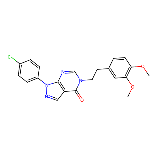 1-(4-chlorophenyl)-5-(3,4-dimethoxyphenethyl)-1H-pyrazolo[3,4-d]pyrimidin-4(5H)-one structure