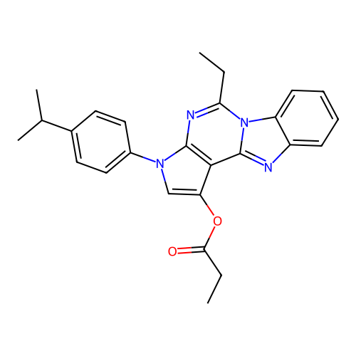 5-ethyl-3-(4-isopropylphenyl)-3H-benzo[4,5]imidazo[1,2-c]pyrrolo[3,2-e]pyrimidin-1-yl propionate structure